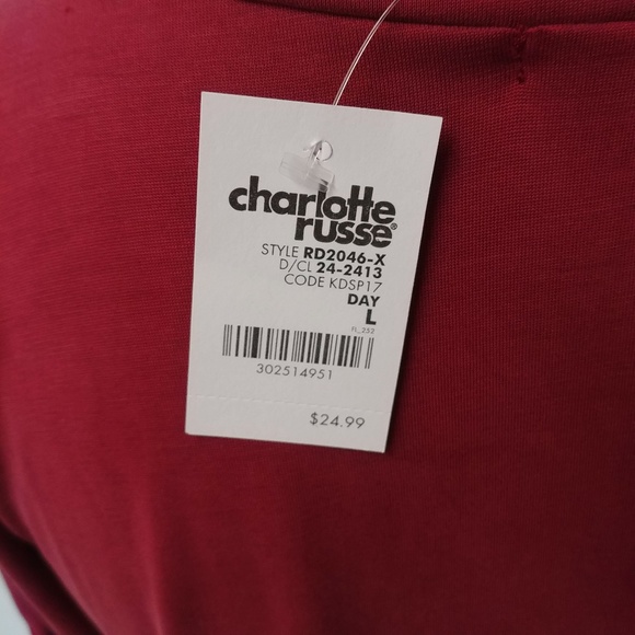 Burgundy T-Shirt Dress - Picture 2 of 3